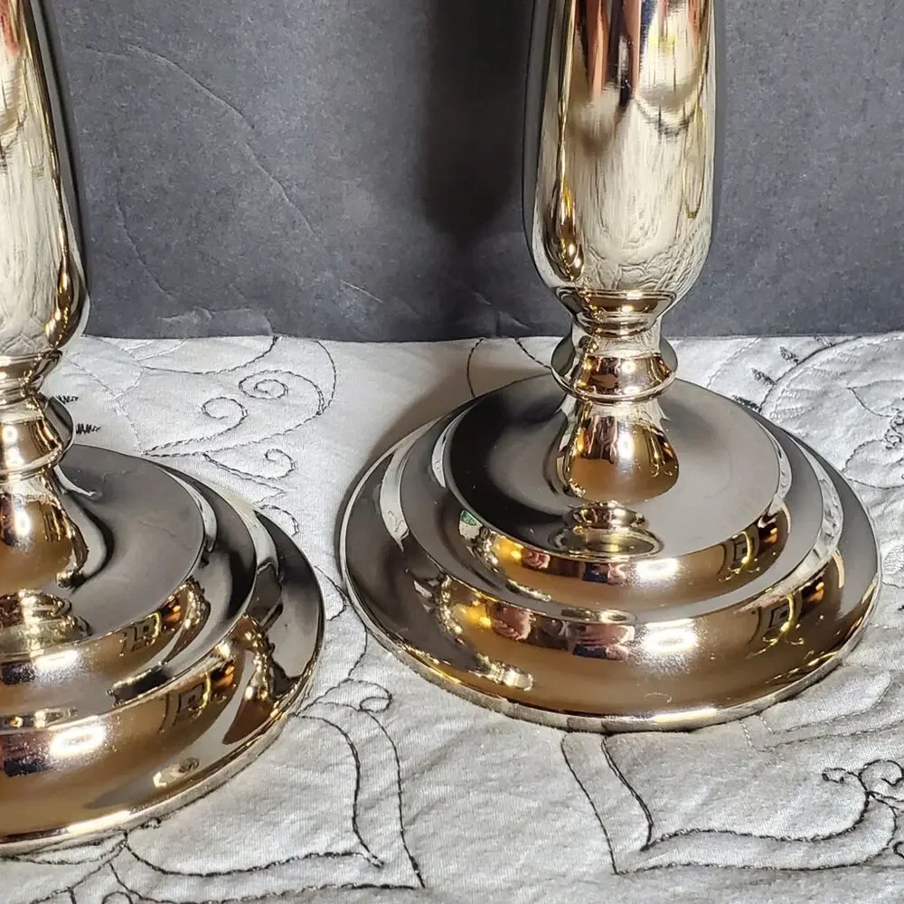 Pottery Barn Pair of Silver candlesticks 10.5